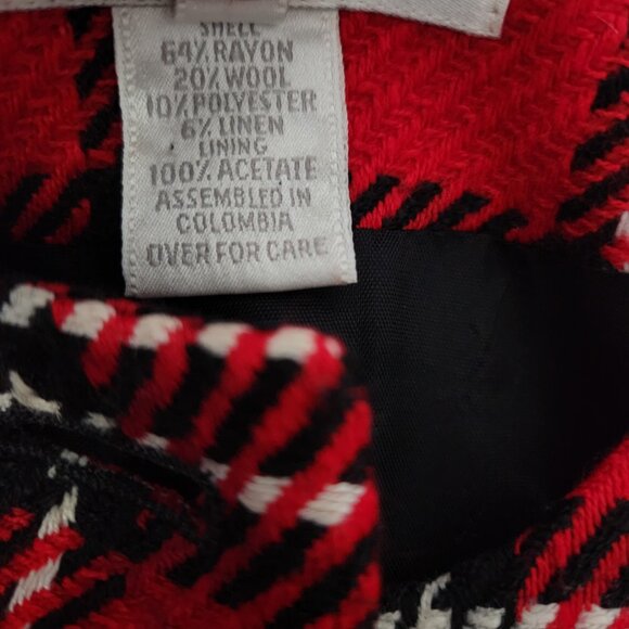 Vintage Preston & York Red Plaid Blazer Size 10 - Picture 9 of 15
